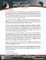 Mshama Kinyonga Prayer Letter:  "Big Days"