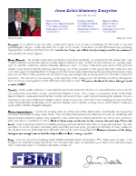 James Belisle Prayer Letter:  Divine Appointments