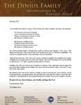Tom Dinius Prayer Letter:  God Is Faithful and True