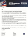 Bob Bowen Prayer Letter:  Thankful for Another Year of Service for Him