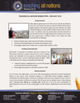 Teaching All Nations Prayer Letter:  Going and Growing Overseas