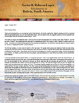 Xavier Lopez Prayer Letter:  Our New Bus Route