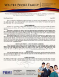 Walter Poole Prayer Letter:  Much Fruit to Your Account