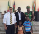 Brother David Sarabia with Mr. and Mrs. Oppong, a deaf couple, and their children