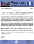 Angel Lopez Prayer Letter:  The Constant Joy of Serving the Lord