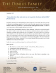 Tom Dinius Prayer Letter:  New Visitors, Trip Home