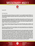Missionary #6011 Prayer Letter:  Chinese Saved, Safety, and Provision