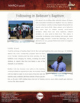 Missionary #6703 Prayer Letter:  Following in Believer's Baptism