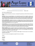 Angel Lopez Prayer Letter:  Glory to God for His Blessings!