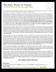 Jerry Wyatt Jr. Prayer Letter:  By God's Grace, We Are In!