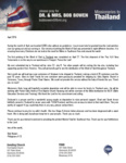 Bob Bowen Prayer Letter:  First Printing of God's Word in Thailand!