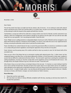 Peter Morris Prayer Letter: Less Obvious Side of Missions
