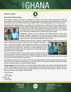 Team Ghana Update:  Successful Survey Trip to Sierra Leone
