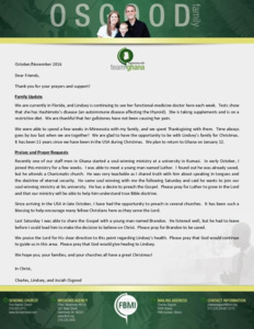 Charles Osgood Prayer Letter:  Merry Christmas!