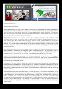 Juan Vallejo Prayer Letter:  Urgent Need!