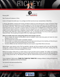 Andy Richey Prayer Letter:  So Many Lost--So Much to Do!