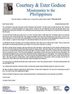 Courtney Godsoe Prayer Letter:  An Exciting and Fruitful Year