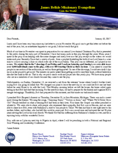 James Belisle Prayer Letter:  Bittersweet Christmas
