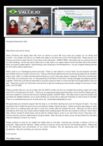 Juan Vallejo Prayer Letter:  Urgent Need