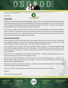Charles Osgood Prayer Letter:  Back to Work!