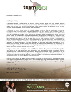 Chris Williams Prayer Letter:  Waiting in a Bus Station