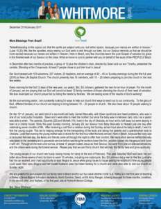 Dave Whitmore Prayer Letter:  "Rejoice, Because Your Names Are Written in Heaven."