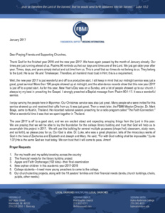 Paul Lung Prayer Letter:  Off to a Great Start in 2017!