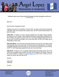 Angel Lopez Prayer Letter:  God Is Still in the Soul-Saving Business!