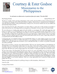 Courtney Godsoe Prayer Letter:  In the Planning Process