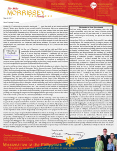Mike Morrissey Prayer Letter:  The End Is in Sight!