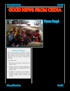 Missionary #6020 Prayer Letter: Good News From China!