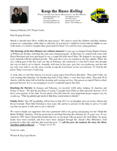 Warren Storm Prayer Letter: Blessings Without Measure!