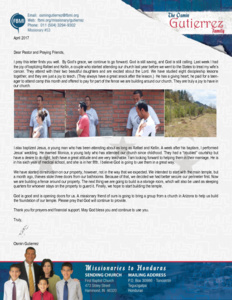 Osmin Gutierrez Prayer Letter:  Continuing to Go Forward