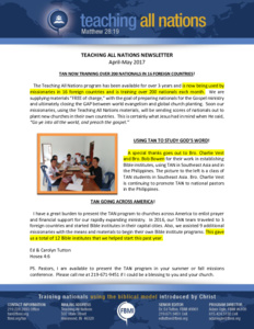TAN Update: Now Training Nationals in 16 Foreign Countries!