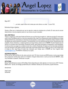 Angel Lopez Prayer Letter: Summer Bible Clubs