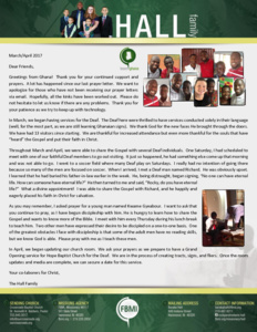 Baraka Hall Prayer Letter:  Souls, Discipleship, and More!