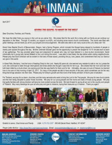 Chad Inman Prayer Letter:  Giving the Gospel to Many in the West
