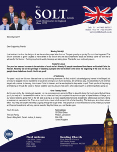 Dave Solt Prayer Letter:  Over Twenty Years!