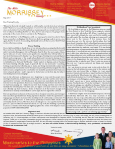 Mike Morrissey Prayer Letter:  Home Is Just Around the Corner!