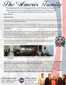 Andres Amoros Prayer Letter New Bus Route