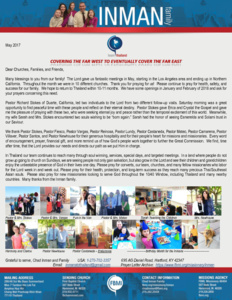 Chad Inman Prayer Letter: Covering the Far West to Eventually Cover the Far East