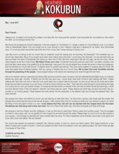 Heather Kokubun Prayer Letter: His Miracles