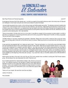 Henry Gonzalez Prayer Letter:  Wonderful Advances in the Ministry in El Salvador