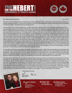 Brian Hebert Prayer Letter:  Twists, Turns, and Blessings