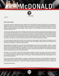 Corey McDonald Prayer Letter:  Got Moose?