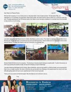 Osmin Gutierrez Prayer Letter:  A Lot Going on in Our Ministry