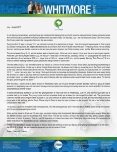 Dave Whitmore Prayer Letter:  "Brethren, Pray for Us."