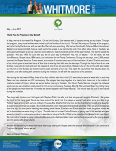 Dave Whitmore Prayer Letter:  Soul Winning in Our "Jerusalem, Judaea, and Samaria"