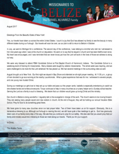 Israel Alvarez Prayer Letter:  Blessings on Furlough