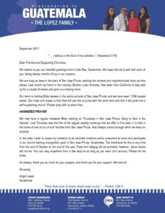 Angel Lopez Prayer Letter: I Will Joy in the God of My Salvation!